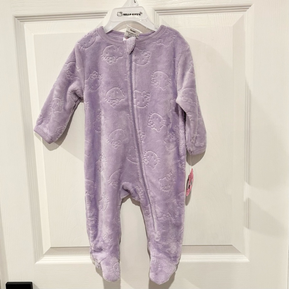 Hello Kitty Sanrio Lilac One‎ Piece Full Zip Size 9 Month NEW